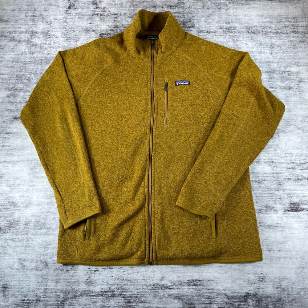 Patagonia Better Sweater Full Zip Fleece Jacket Mens XL Mustard Yellow Heather